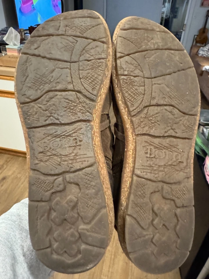 Born Tarkiln Zapatos Para Mujer Talla 9 Marrón Envejecido Gamuza Tobillo Lateral Cremallera Botas Foto 4 de 4