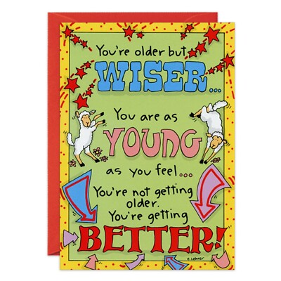 Humor Funny Older But Wiser Card Friend oatmeal studios Him Man Her