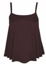 Women Plain Swing Vest Sleeveless Top Strappy Cami women Plus Size Flared
