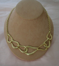 Designer Bridal Wedding Jewelry Necklace Gold Tone Links NEW