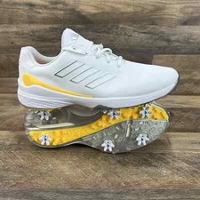 adidas Men s 12 ZG23 Golf Shoes White/Silver Metallic/ Spark IF0329 NEW