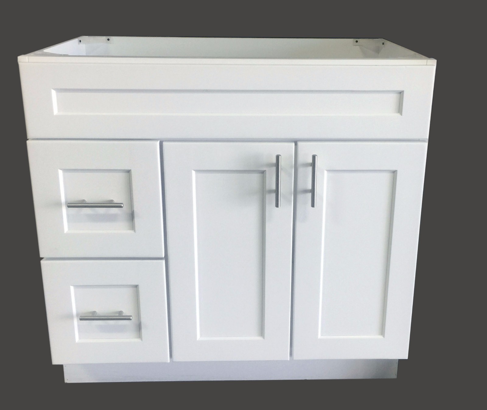 New White Shaker Single Sink Bathroom Vanity Base Cabinet 36 Wide X 21 Deep For Sale Online