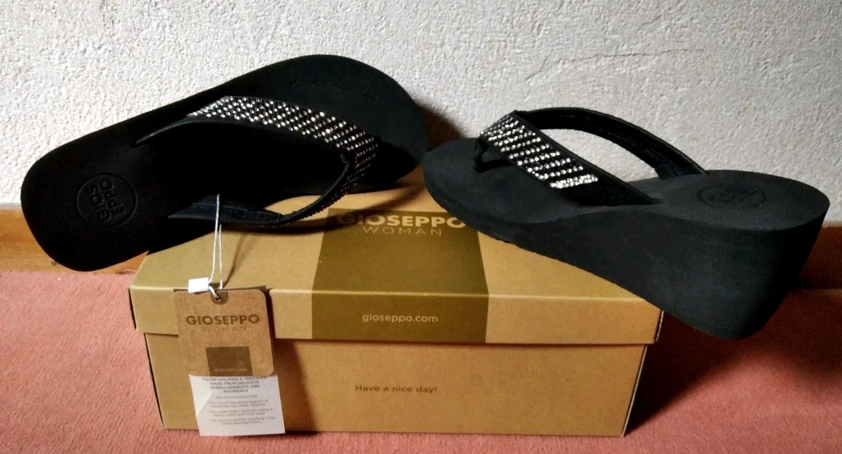 Sandales BALDININI Plates En Cuir Noir Avec Strass - Taille 37 - OCCASION Très Bon état - Fait En Italie