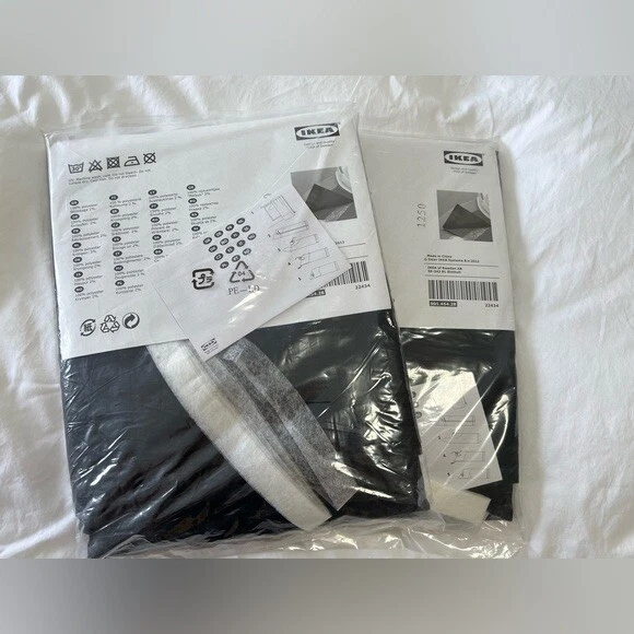 Ikea Sarita Cortinas Negro 2 Paneles 57" x 98" Nuevo Foto 2 de 3