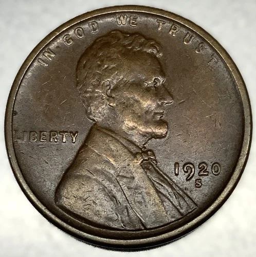 1920 -S Lincoln Cent Nice Original VF Very Fine Coin 2503