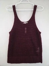 MADEWELL Women's Small Wine Purple Linen Sweater Tank NWT $88