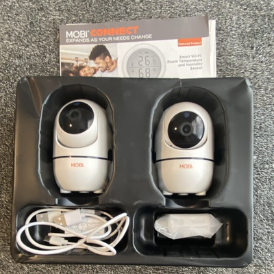 #ad MOBI Smart Wi Fi Indoor Surveillance Cameras White 2 Pack USB Powered $20.00