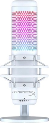 HyperX QuadCast S Standalone Microphone with RGB Lighting, White (519P0AA)