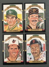 Jose Canseco, Rick Rhoden, Fred Lynn, Chris Brown, D Kings 1987, 4 Cards