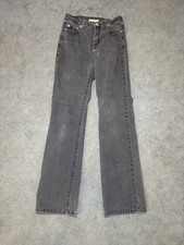 Levis Slimming Bootcut Jeans Womens Medium Black Stretch Low Rise Denim