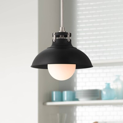 Possini Euro Cynthia 12'' Wide Black Mini Pendant Light