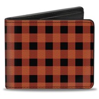Bi-Fold Wallet Buffalo Plaid Black/Orange (Us Import)