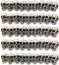 4Mm Hole Macroporous Skull Metal Spacer Beads for DIY Halloween Crafts Jewelry M