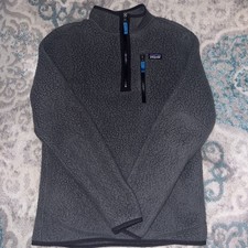 Patagonia Boys Gray Fleece Quarter Zip Size XXL