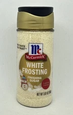McCormick WHITE FROSTING Finishing Sugar 3.81 oz Limited Edition BB 6/26 NEW