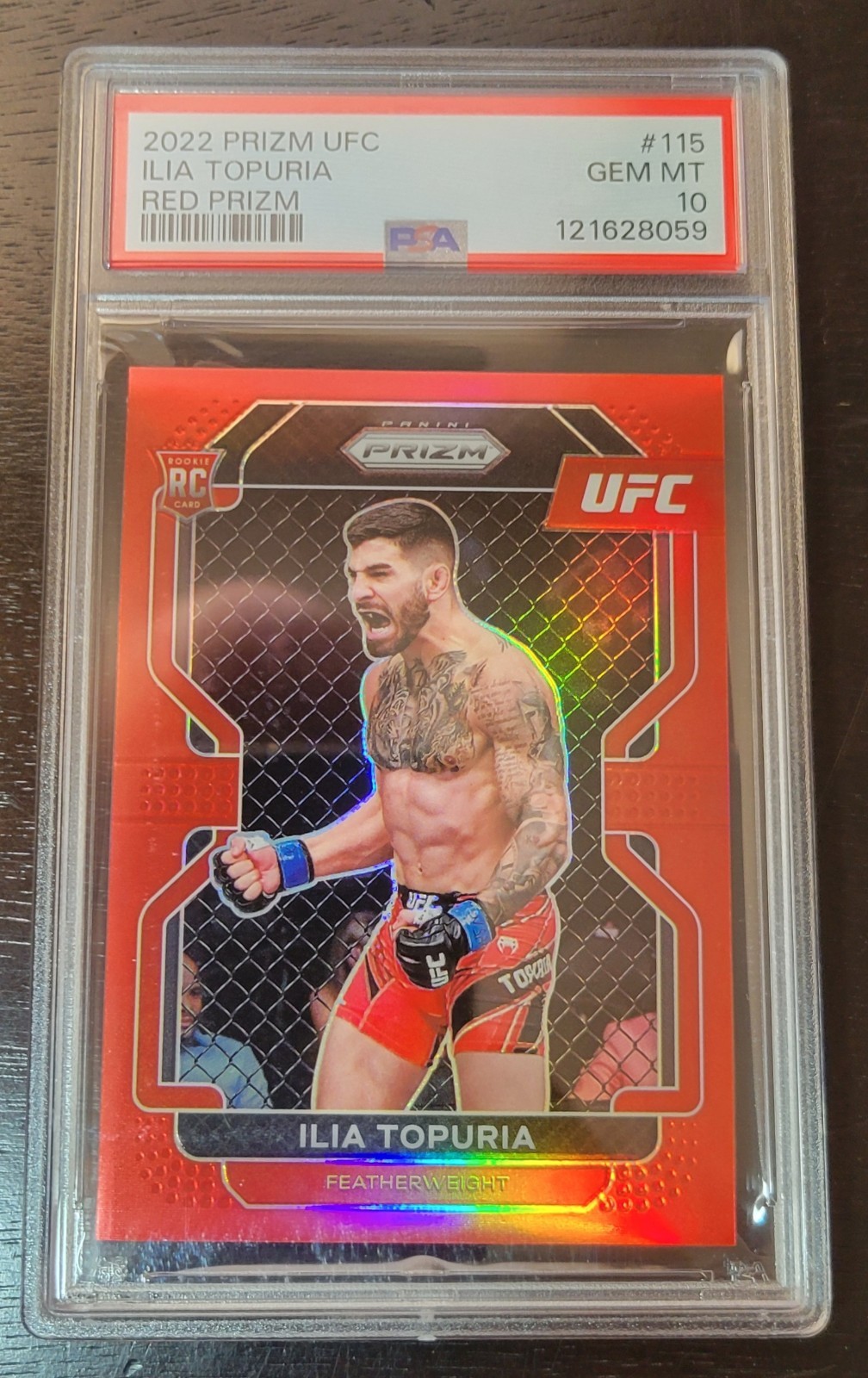 2022 Panini Prizm Ilia Topuria Red Prizm Refractor 172/299 PSA 10 Gem Mint RC