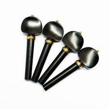 One Set Violin Ebony Pegs Peg with Metal Ring Point fit 4/4 Size String