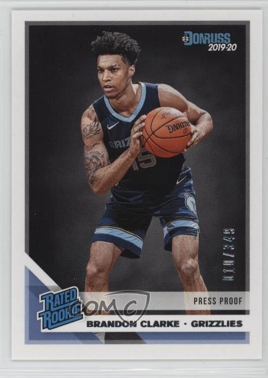 2019 Panini Donruss Rated Press Proof Silver /349 Brandon Clarke Rookie RC 3hd