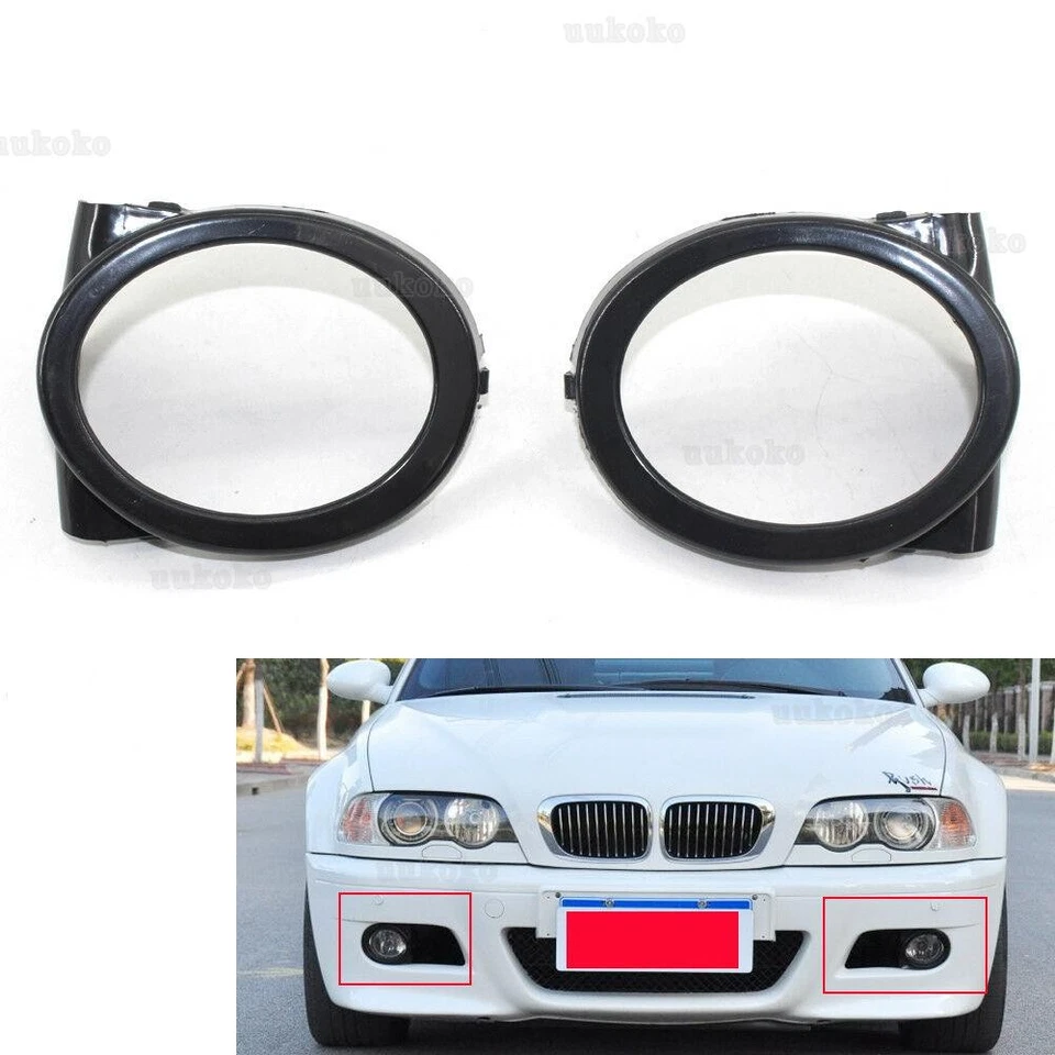 For BMW E46 M3 01-06 M-Tech Clear Front Bumper Fog Lights with Cover Bulbs Amber - Imagem 2 de 4