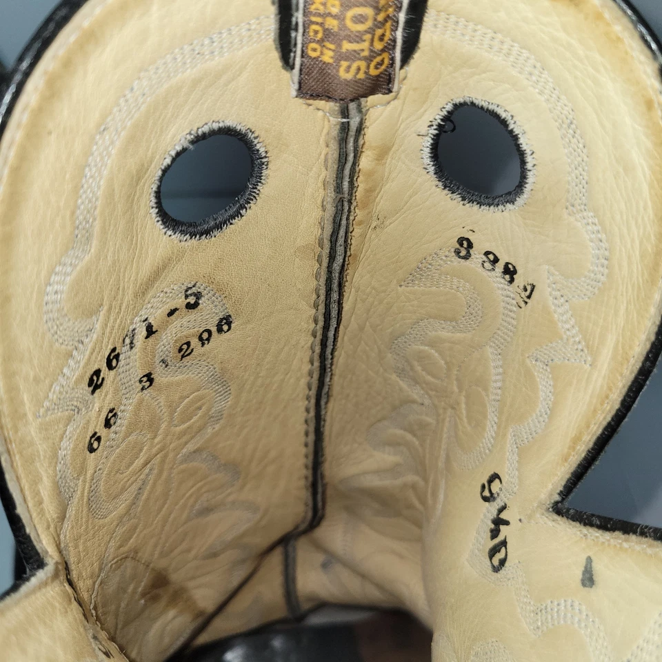 Botas occidentales Hondo vintage de cuero negro - Botas de vaquero talla 9,5 D para hombre 2004 Foto 3 de 4