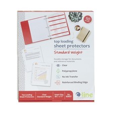 C-Line Top Loading Standard Weight Poly Sheet Protectors, Clear, 8.5 x 11