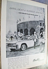 1964 Lincoln Continental Convertible Med-mag Car Ad -budd Auto