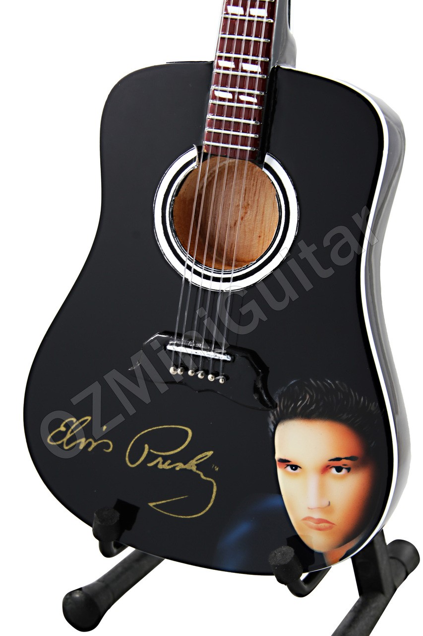 Miniature Acoustic Guitar Elvis Presley Black