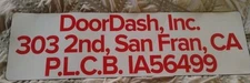 Doordash Large PLCB PA Delivery Car Magnet 
