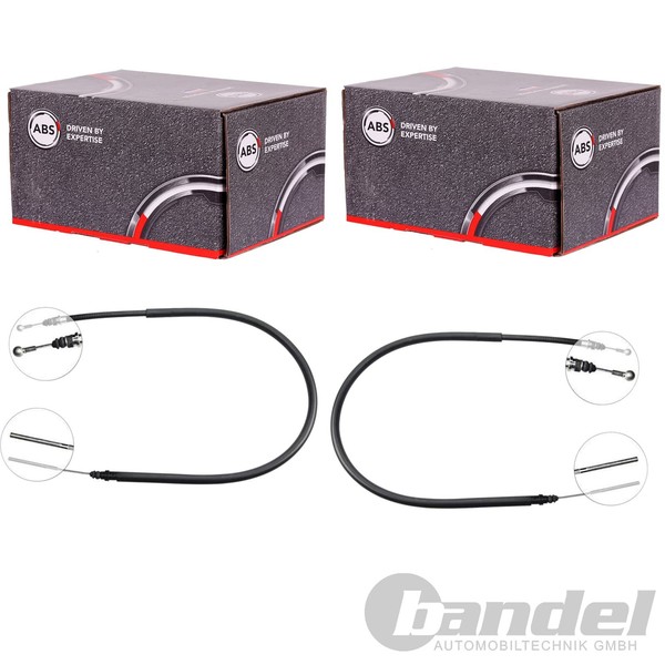 2X A.B.S. Handbremsseile Hinten Passend FüR CitroËN C8 Fiat Ulysse Lancia Phedra-image