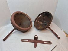 Original Pair Model T Ford Headlights Headlight Buckets Housing Parts Vintage