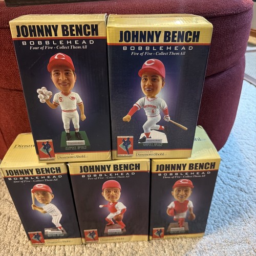 Johnny Bench Cincinnati Reds Hall of Fame Bobblehead 2011 SET of all FIVE