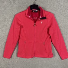 Spyder Sweater Jacket Womens Medium Vivid Pink Major Cable Core Zip Long Sleeve