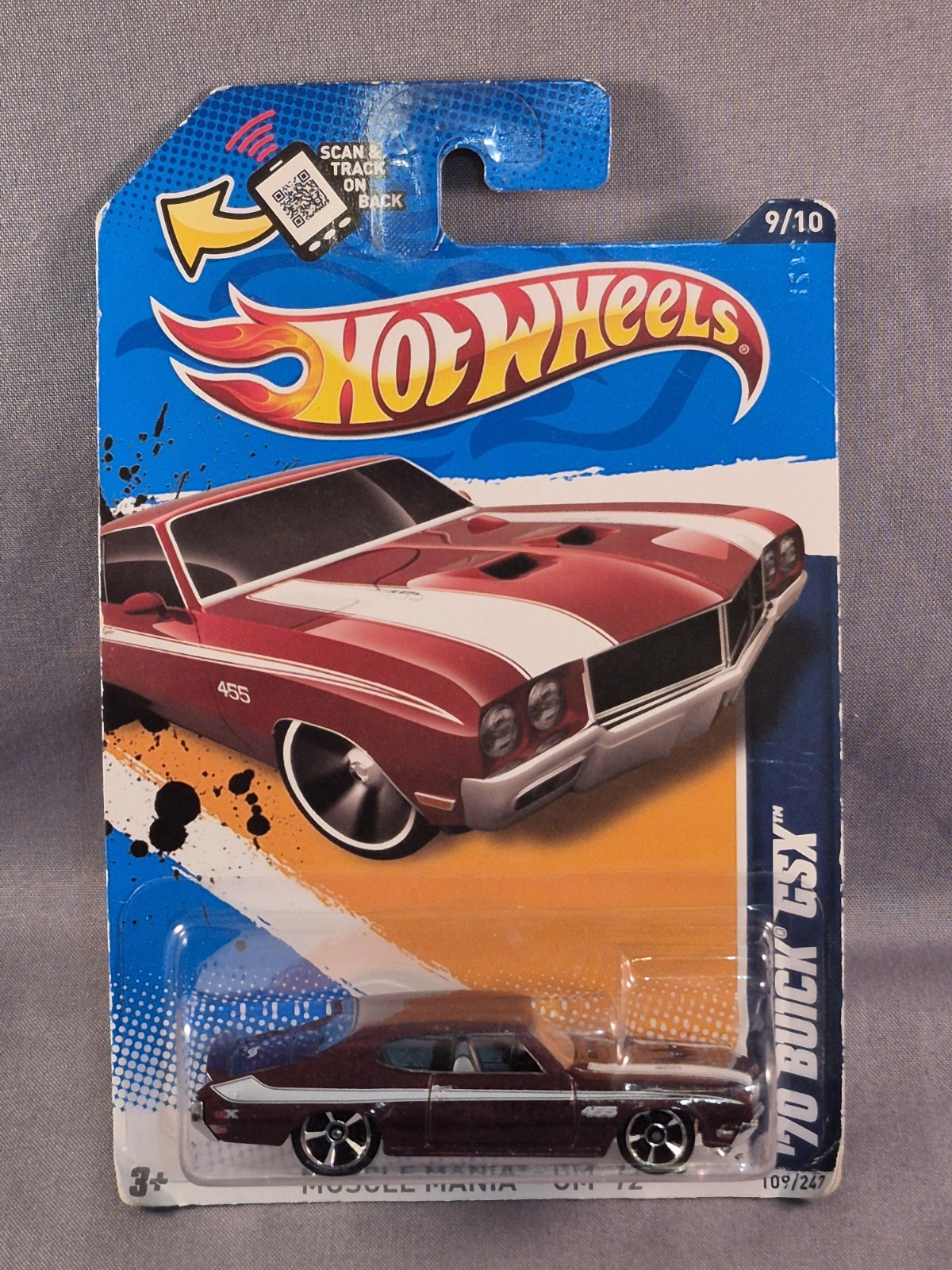 '70 Buick GSX Burgundy 455 c.i. Hot Wheels 2012 Muscle Mania GM '12 Diecast