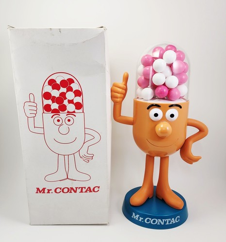 Vintage Mr Contac Figure 1999 Japan Advertising Capsule Drug Mascot Sofubi w Box