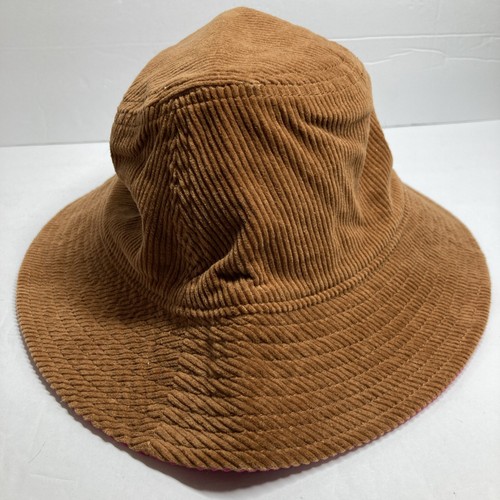 J. Crew Crewcuts Bucket Hat GIRLS M/L Brown Pink Corduroy Cotton 90's Y2K NEW - Picture 3 of 13