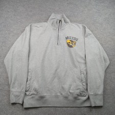 Missouri Tigers Sweatshirt Pullover Mens XL Gray NCAA Football League 1/4 Zip