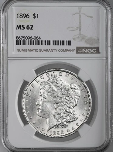 1896-P  $1  MORGAN SILVER DOLLAR  "PHILADELPHIA MINT"  NGC MS62 #8675096-064
