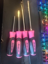 Snap On 4pc Soft Grip Pink Screwdrivers Lot Snap On 4pc Soft Grip Pink Screwdrivers Lot