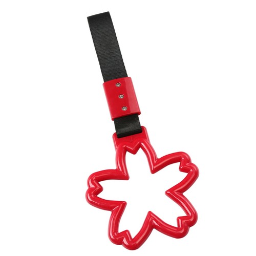 JDM Flower Ring Subway Train Bus Car Handle Hand Strap Charm Drift Straps Red - Picture 3 of 5