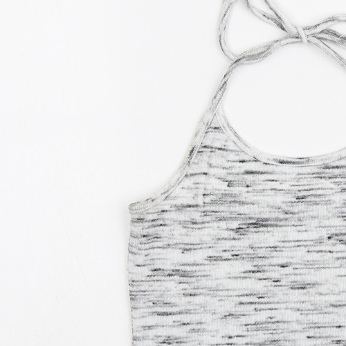 New Look Womens Grey Polyester Blend Cropped Tank Size M Halter - Picture 9 of 10