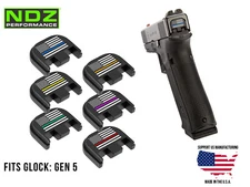 NDZ Glock Gen 5 17 19 26 45 USA Flag Thin Line Slide Cover Back Plate Aluminum