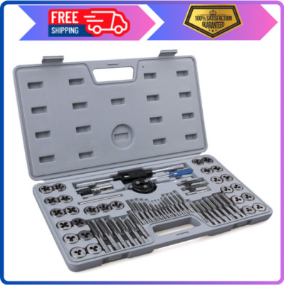 60-Pc Master Tap and Die Set   SAE & Metric,Coarse & Fine Threads,with Case