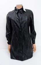 Zara womens new black faux leather Shirt dress S Small size rrp £49.99 bnwts