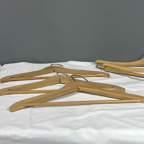 Lot 5 Vintage Wooden Clothes Hangers Suit Coat Slacks AZ - Picture 5 of 5