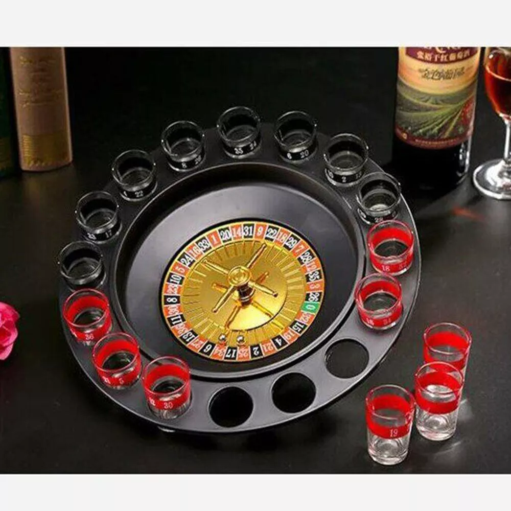 12 Cups Of Russian Roulette Wheel Spinning Wine Glass Game Ktv