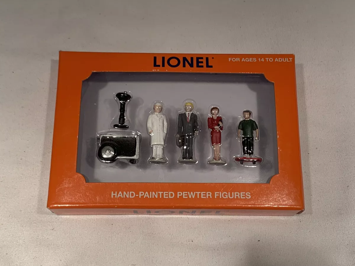 LIONEL PEOPLE 6 14218 O GAUGE SCALE FIGURES BOY SKATEBOARD ICE CREAM VENDOR CART