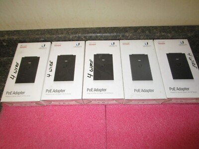 Lot of 4+1  Ubiquiti Networks PoE Adapter, 24V 1.25A Gigabit Ethernet NEMA 5-15