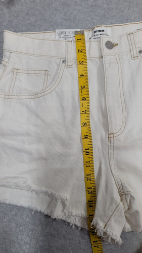 New With Tags Cotton On Off White High Mom Denim Jean Shorts Women's Size 8 - Picture 5 of 5