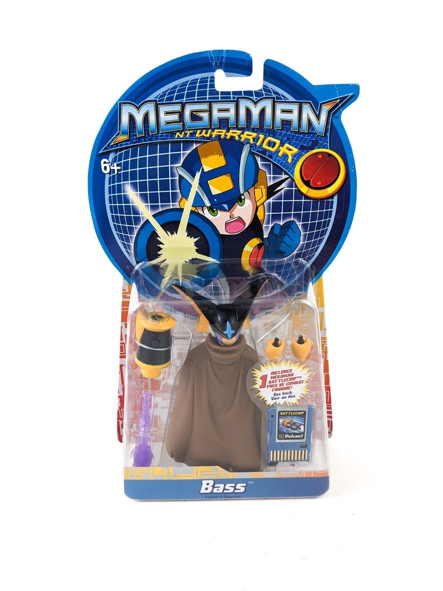 Megaman NT Warrior Bass Figure w Battlechip 2004 Mattel Megaman NT Warrior Bass Figure w Battlechip 2004 Mattel