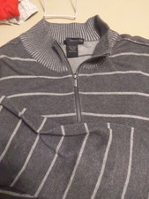 Calvin Klein Jeans Mens Cotton LS 1/4 Zip Dark Gray Sweater Size 2XL XXL